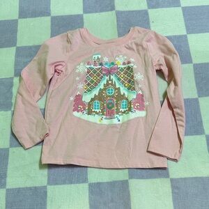 The Children's Place Pink Gingerbread House Long Sleeve Tee